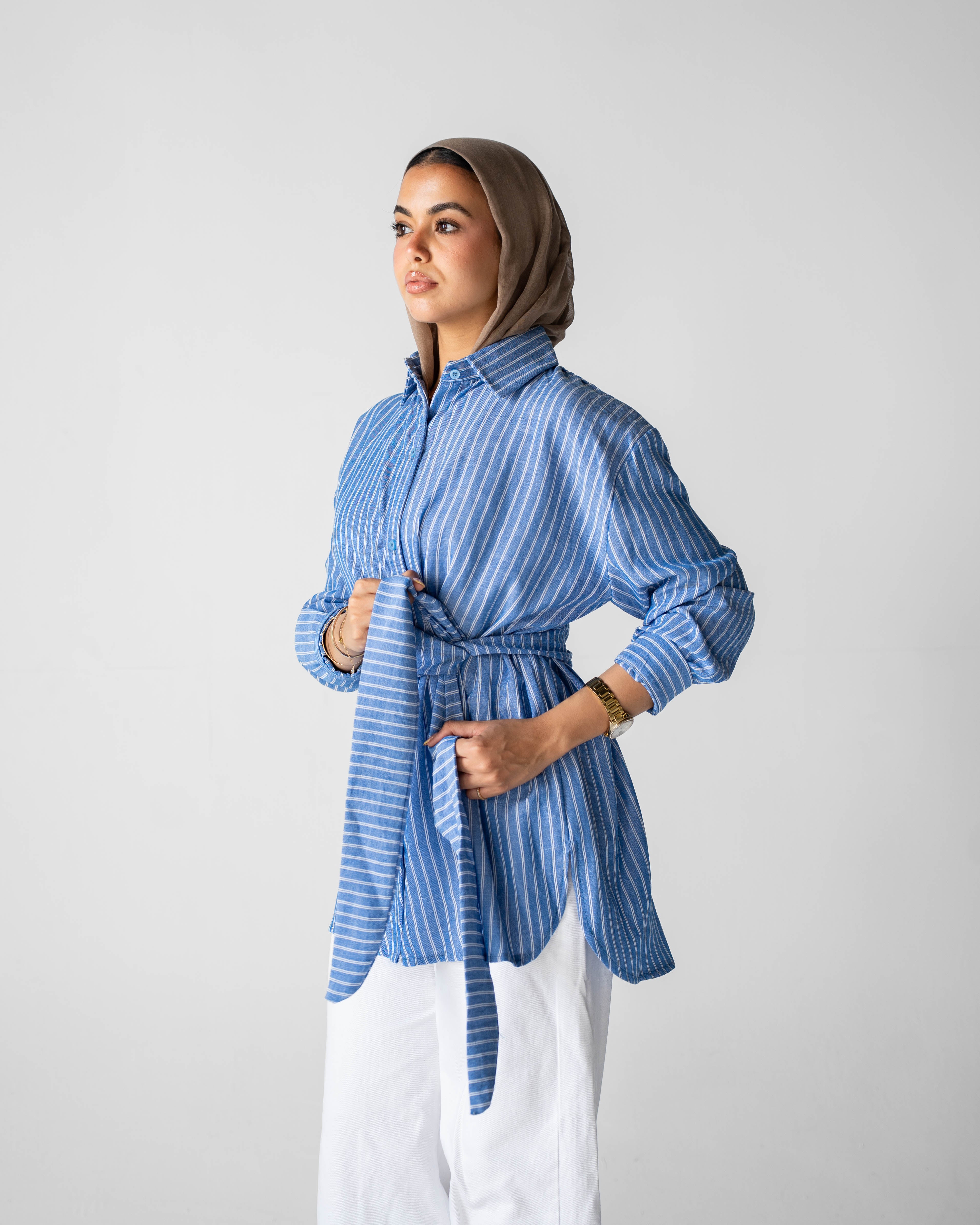 Luna Wrap Shirt - Sky blue