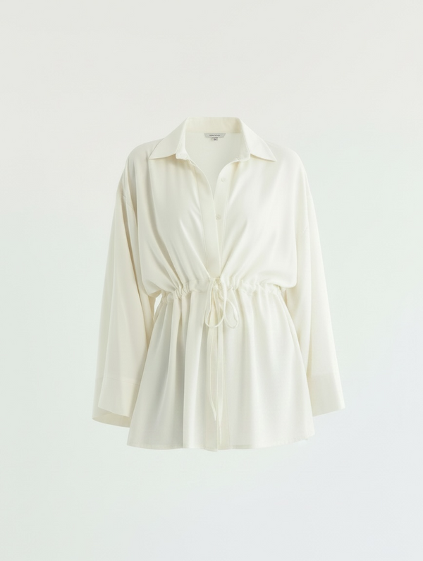 Cotton Petal Blouse - Pearl White