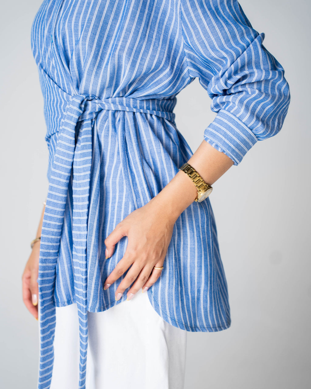 Luna Wrap Shirt - Sky blue