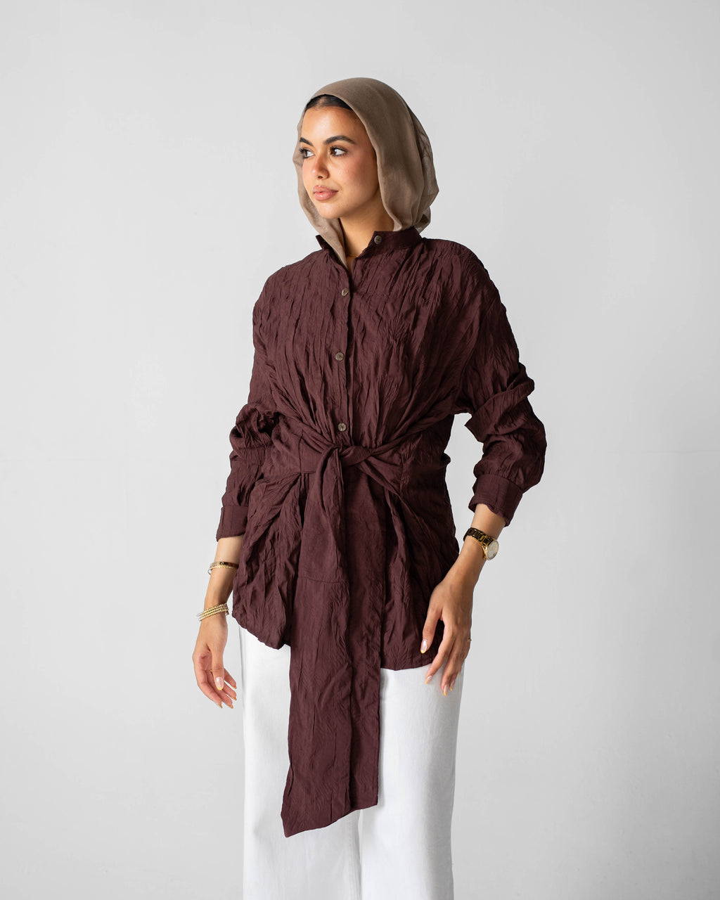 Ruby warp  shirt in Burgundy