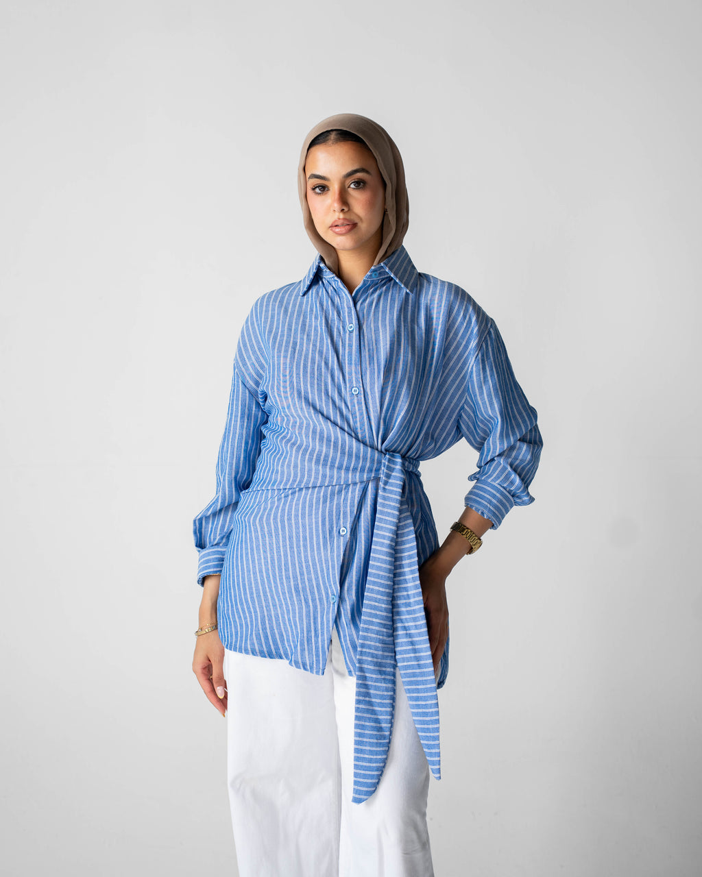 Luna Wrap Shirt - Sky blue