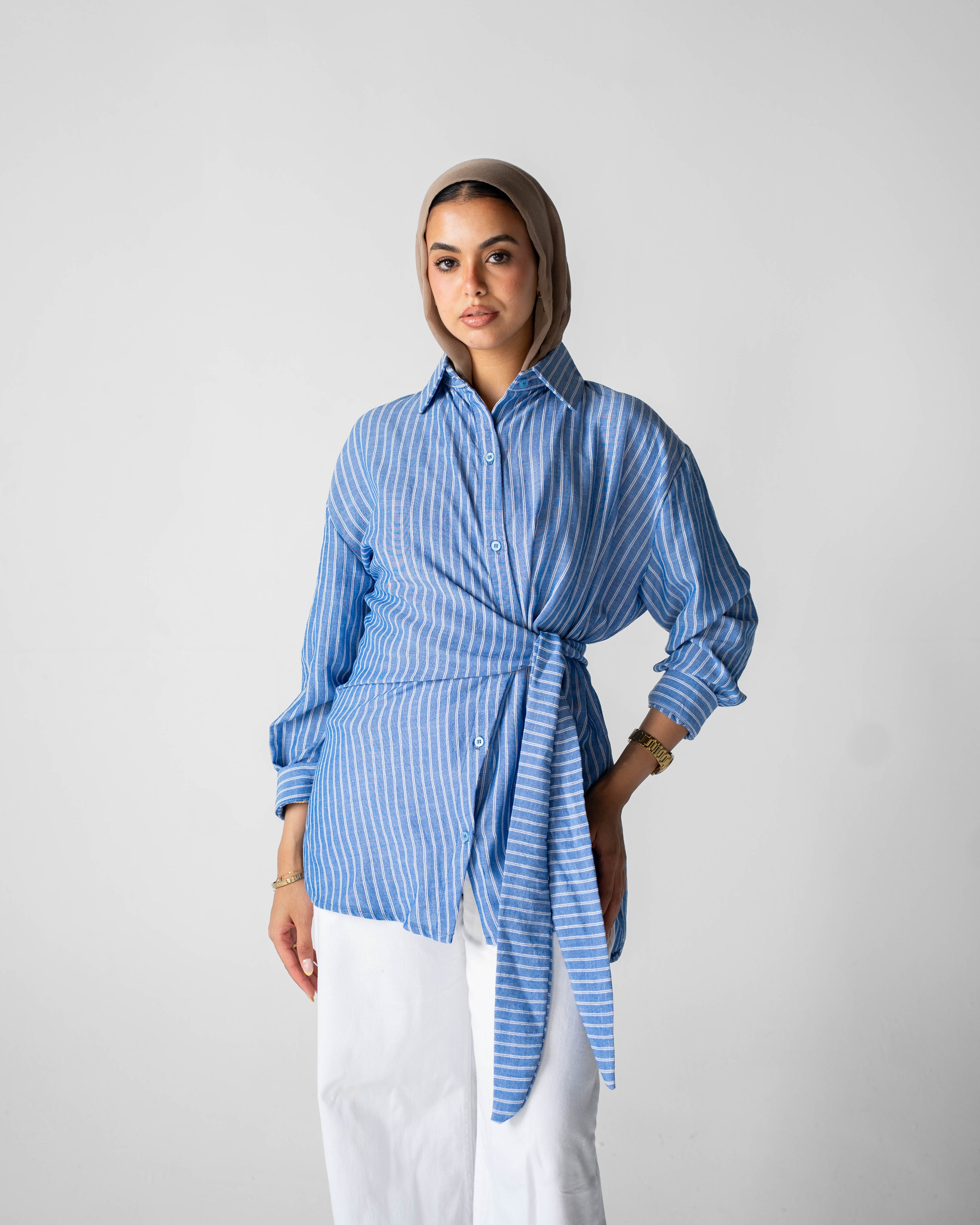 Luna Wrap Shirt - Sky blue