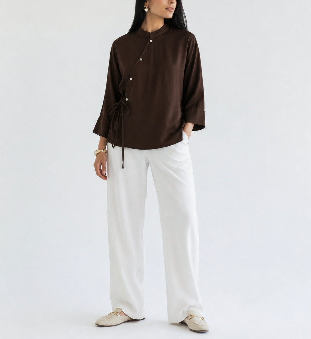Side Tie Button Shirt