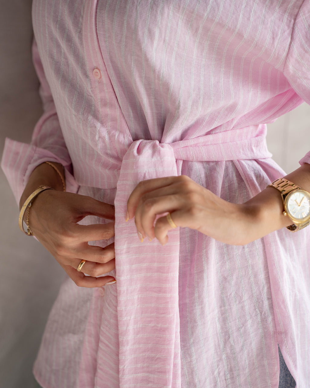 ‏ Luna Wrap Shirt - Dusty Rose