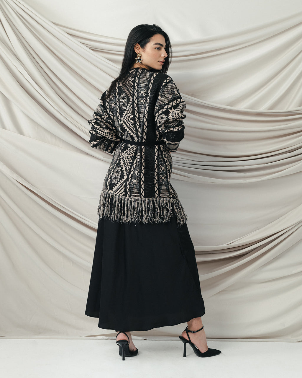 Metallic Boho Fringe Cardigan