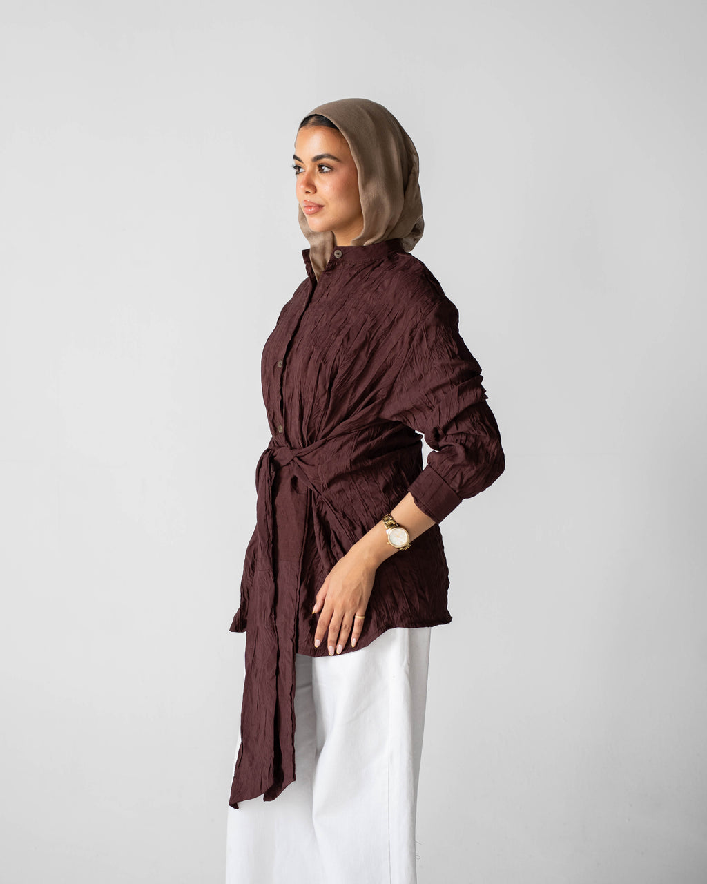 Ruby warp  shirt in Burgundy