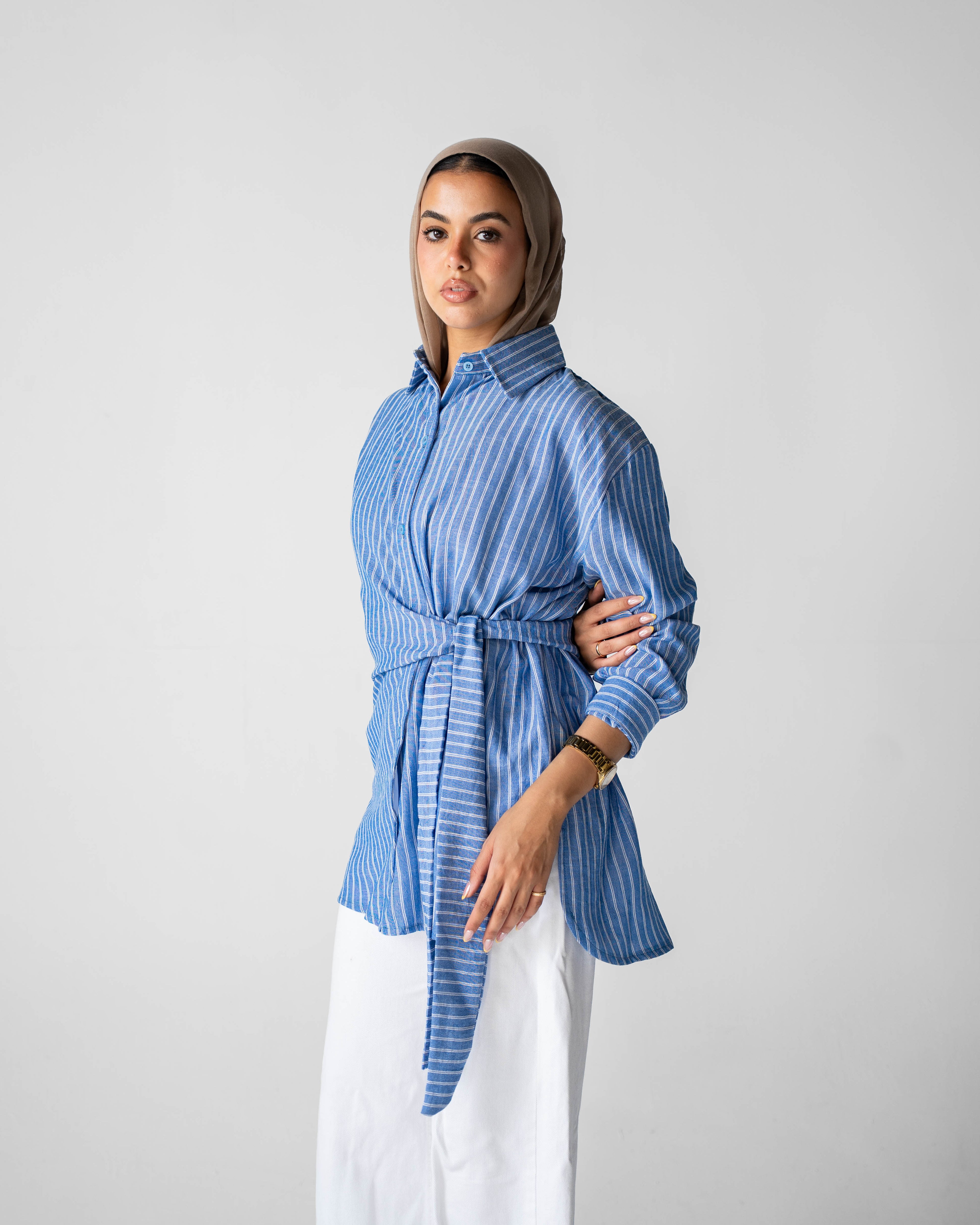 Luna Wrap Shirt - Sky blue