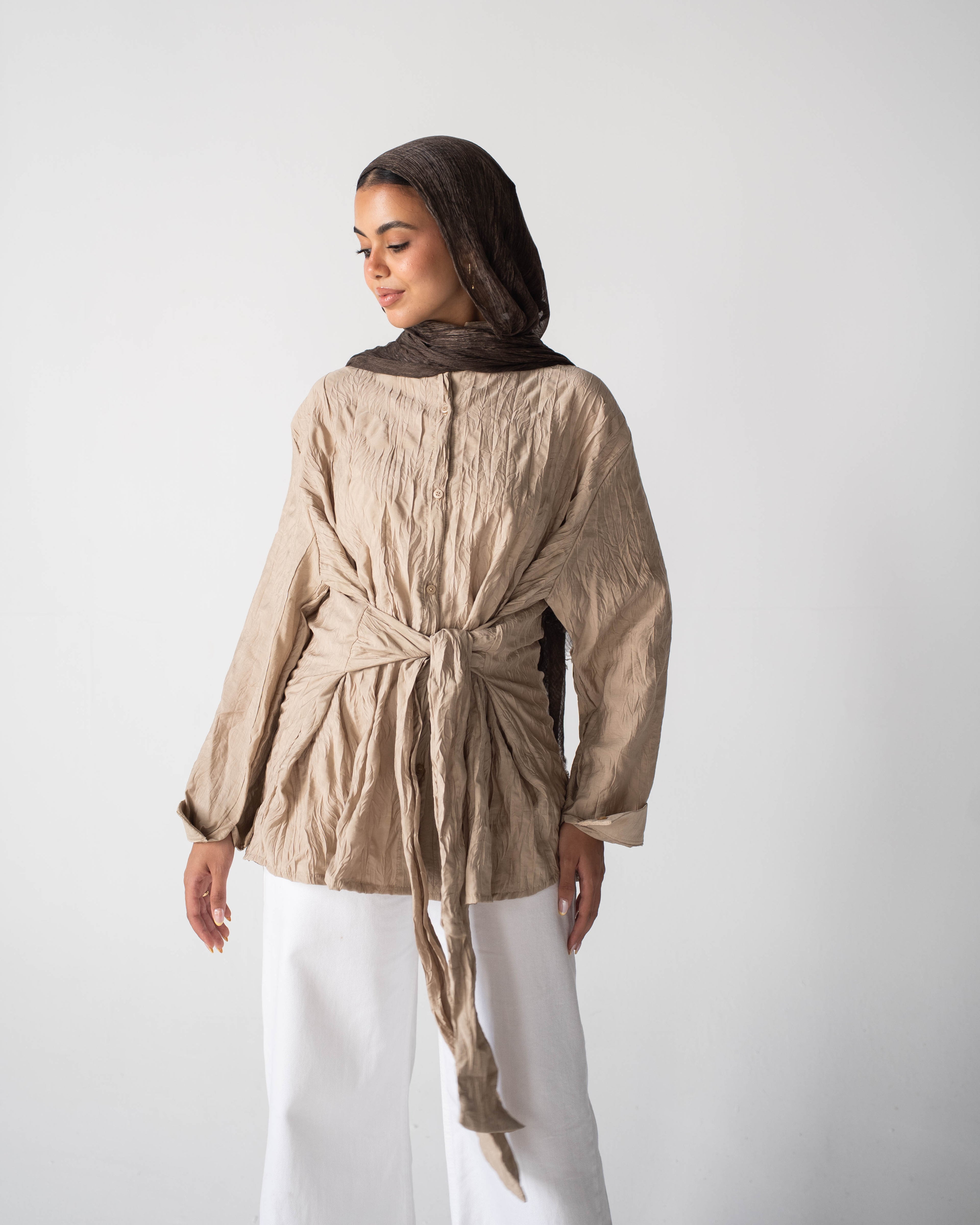 Ruby warp  shirt in Beige
