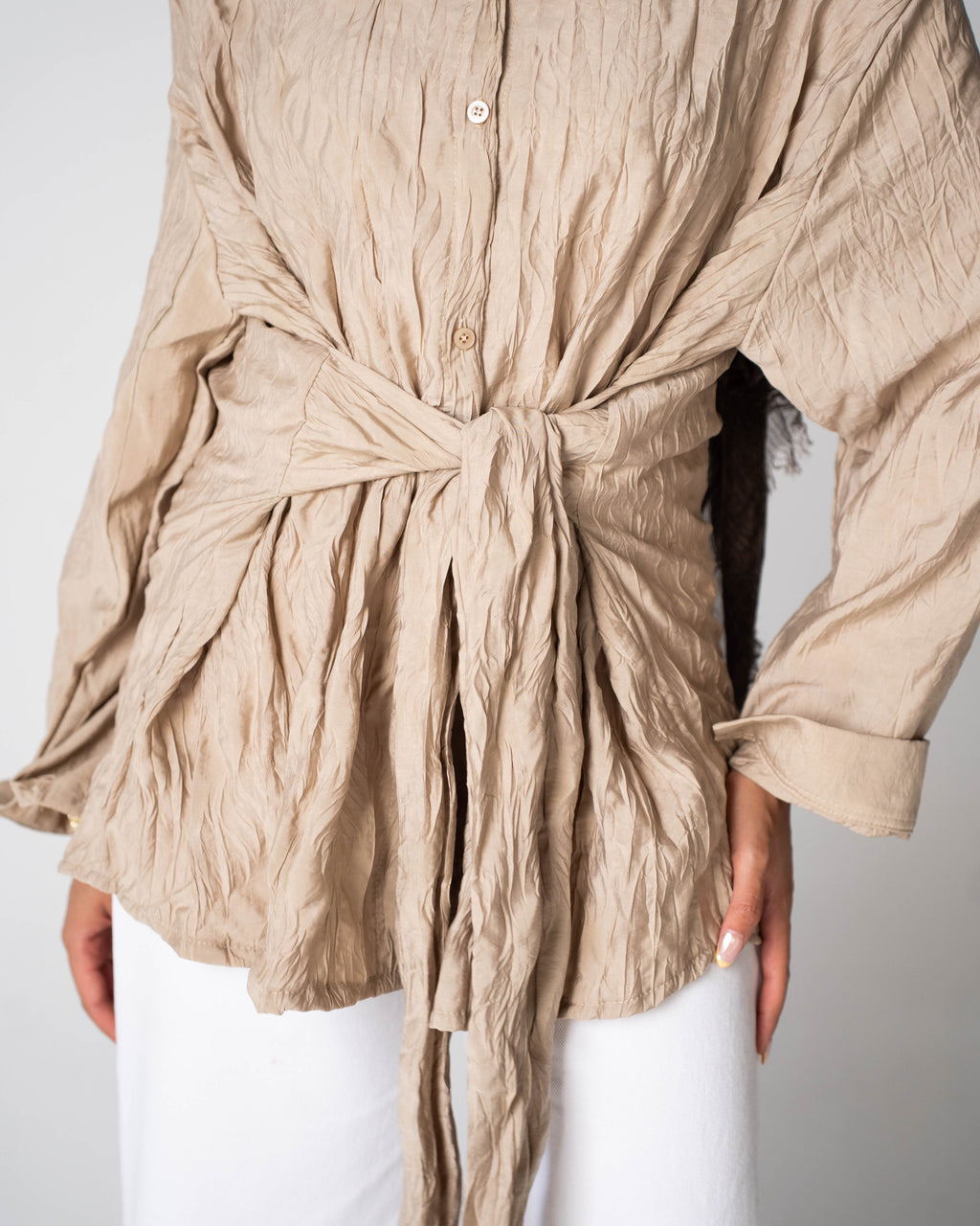 Ruby warp  shirt in Beige