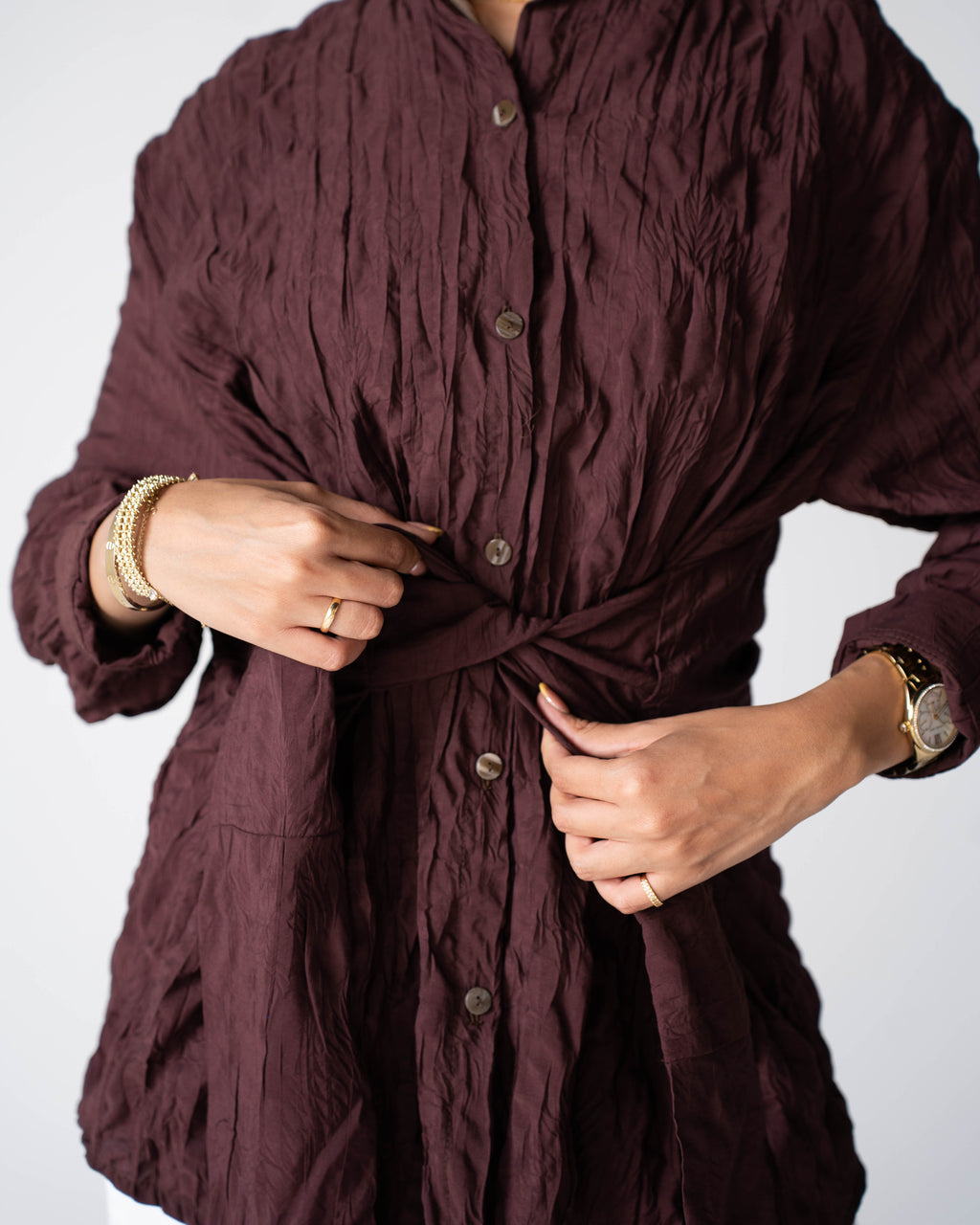 Ruby warp  shirt in Burgundy