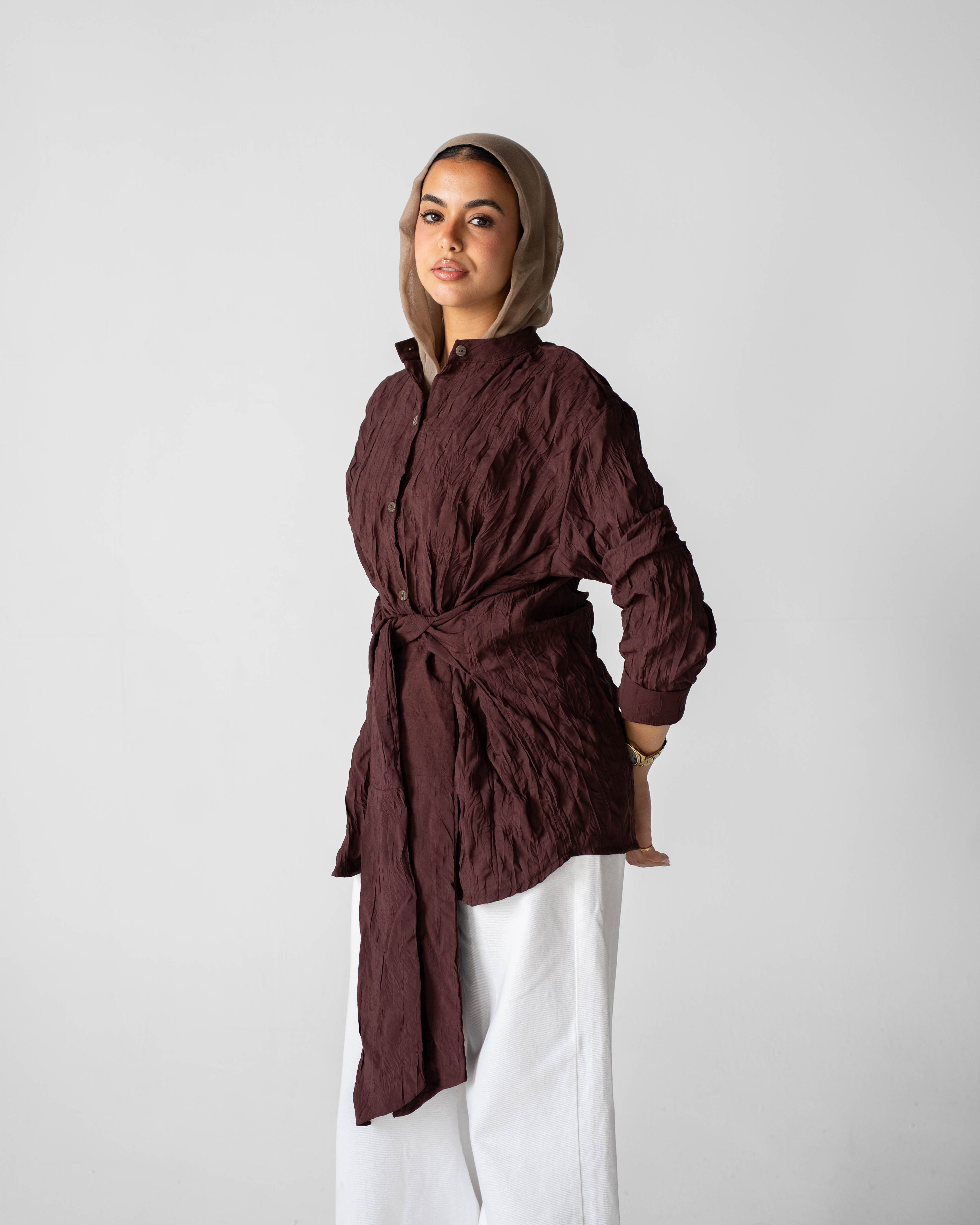 Ruby warp  shirt in Burgundy
