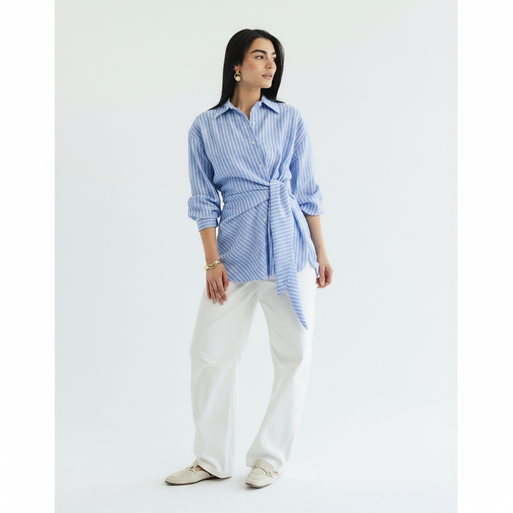Luna Wrap Shirt - light Blue