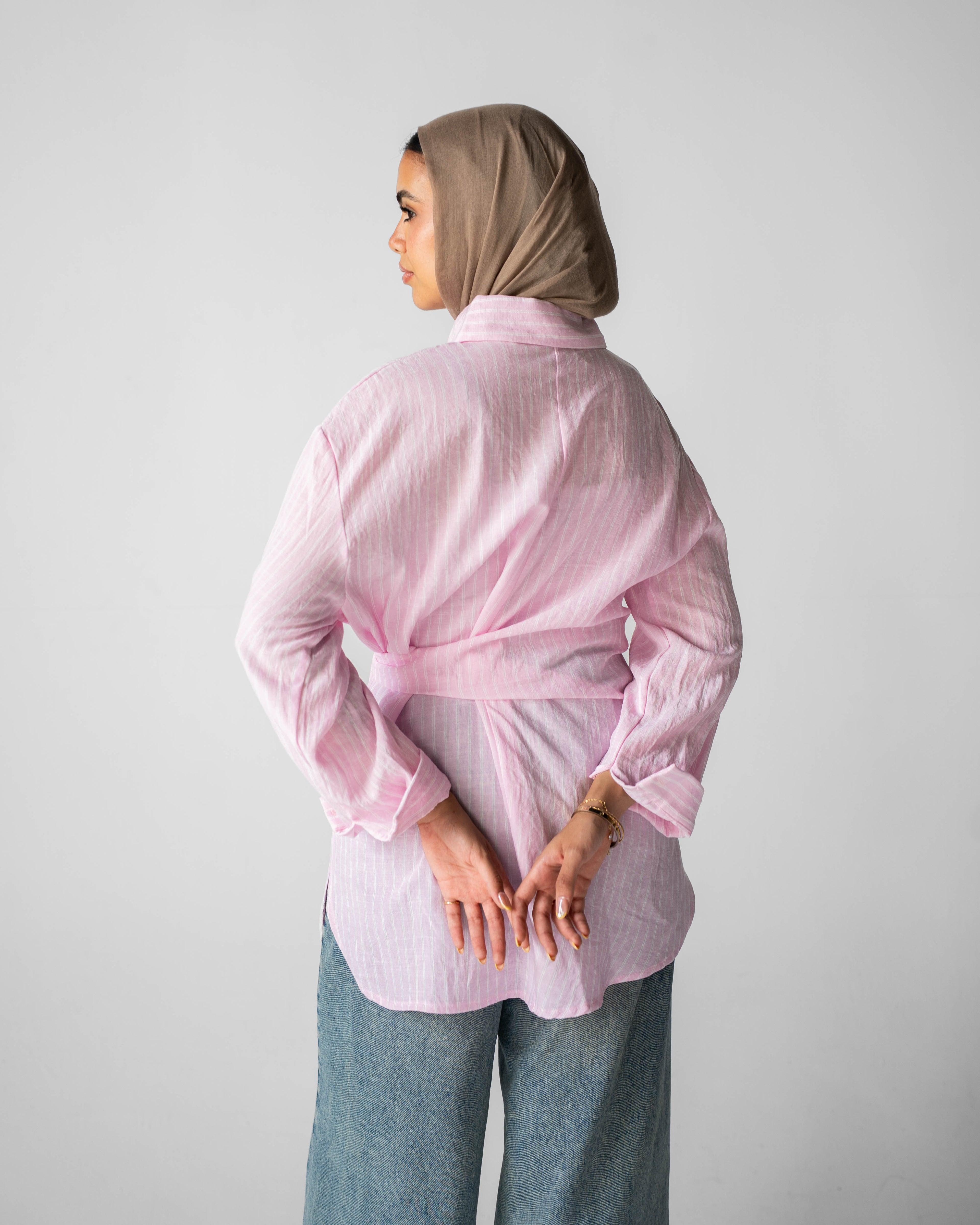 ‏ Luna Wrap Shirt - Dusty Rose