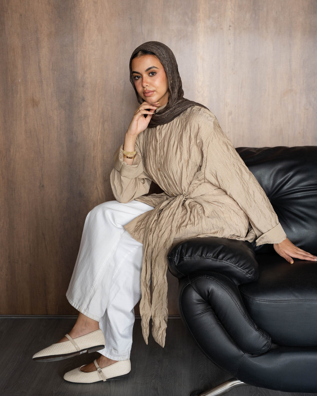 Ruby Wrap Shirt in Beige