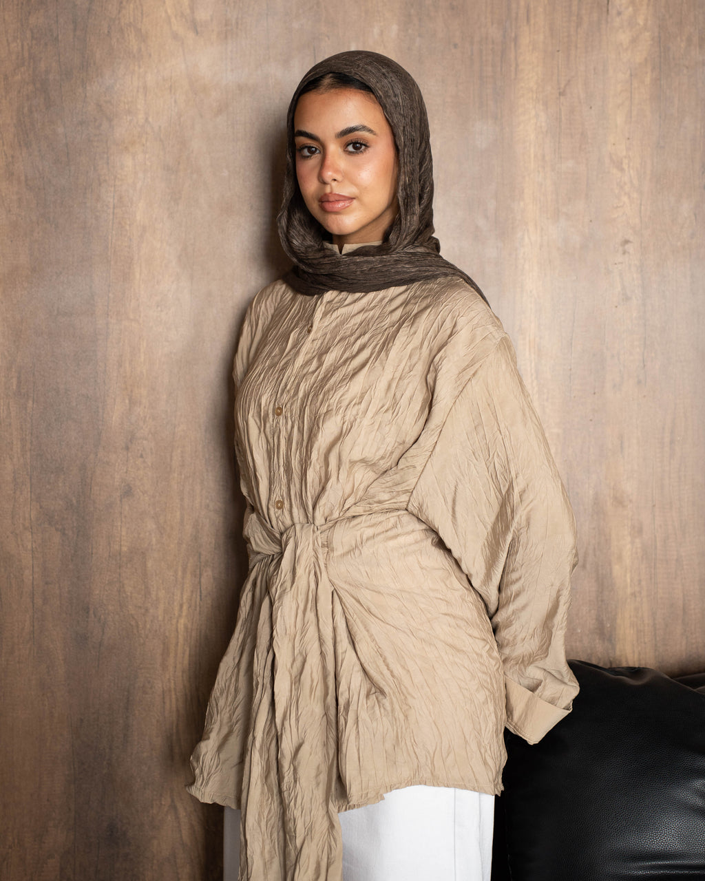 Ruby Wrap Shirt in Beige