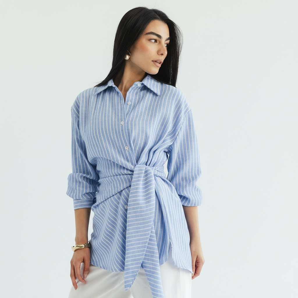 Luna Wrap Shirt - light Blue