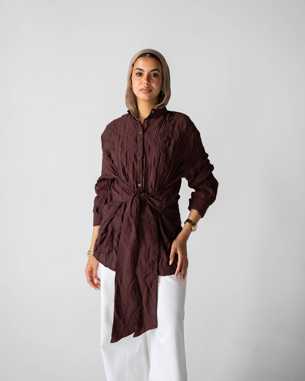 Ruby warp  shirt in Burgundy