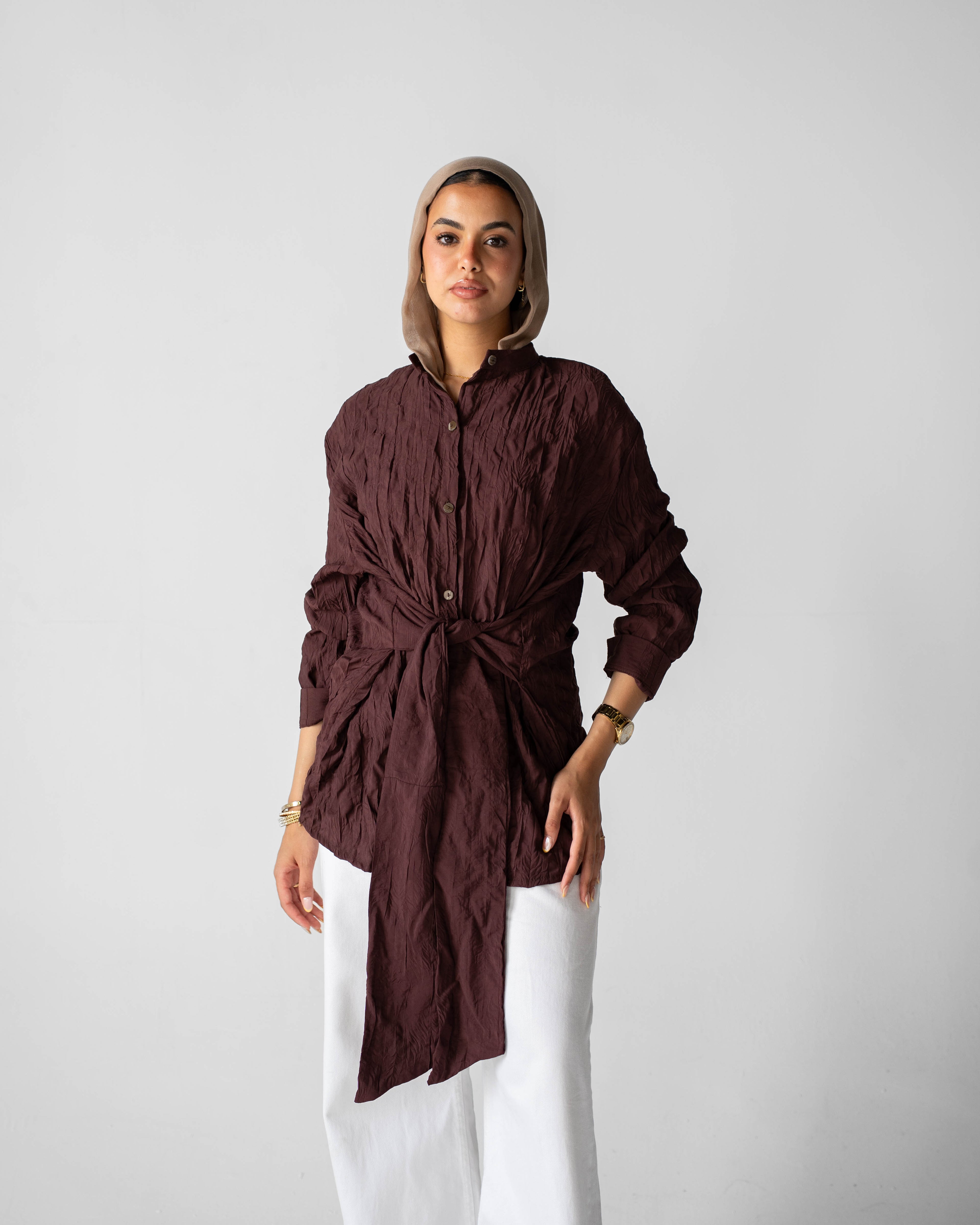 Ruby warp  shirt in Burgundy