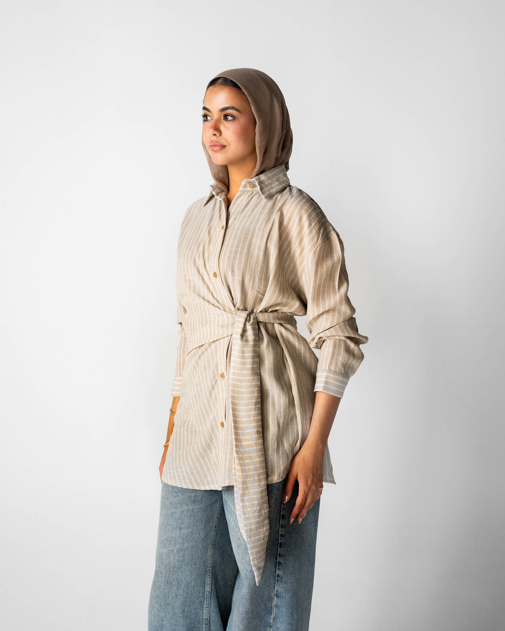 Luna Wrap Shirt - Sand Shell