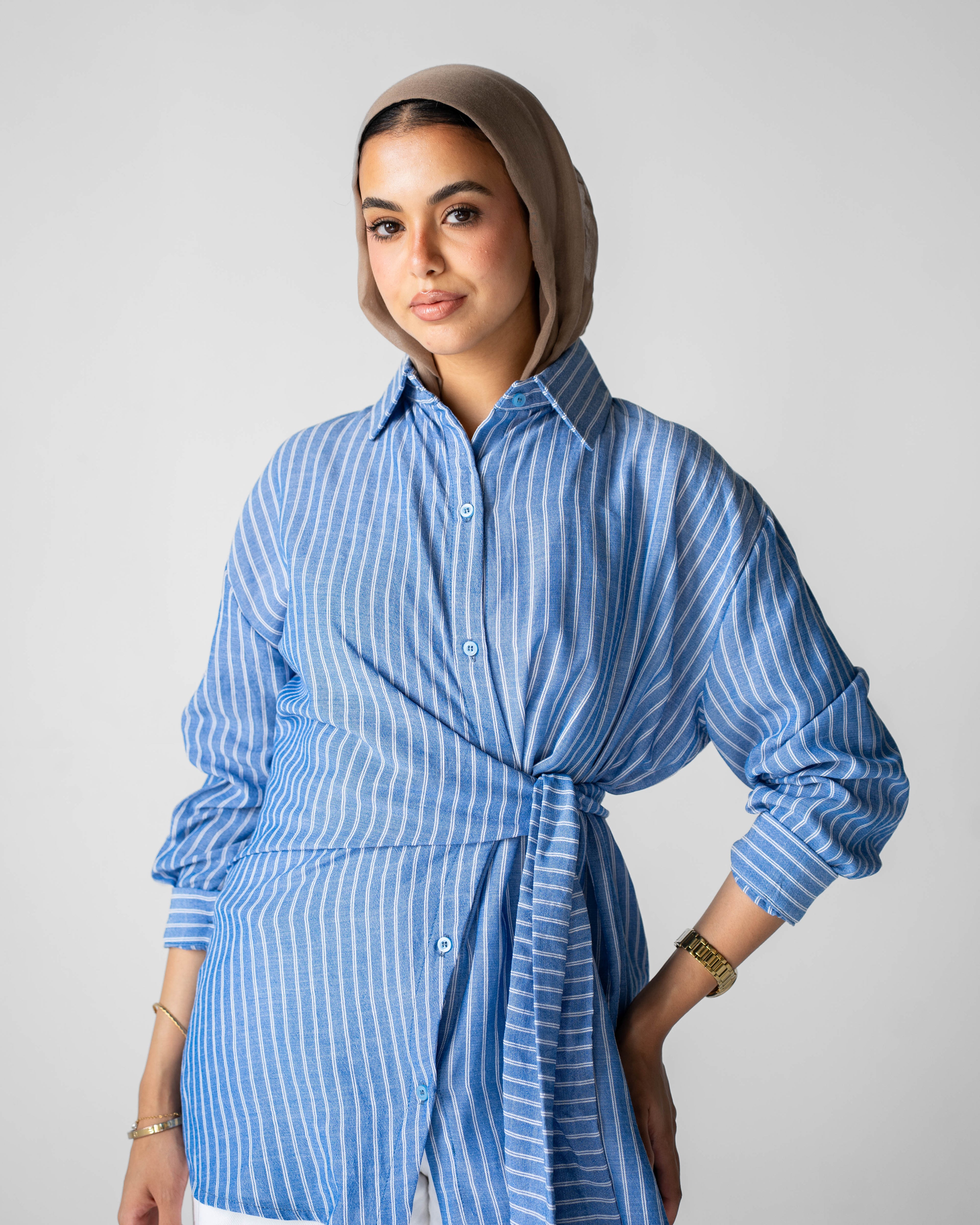 Luna Wrap Shirt - Sky blue