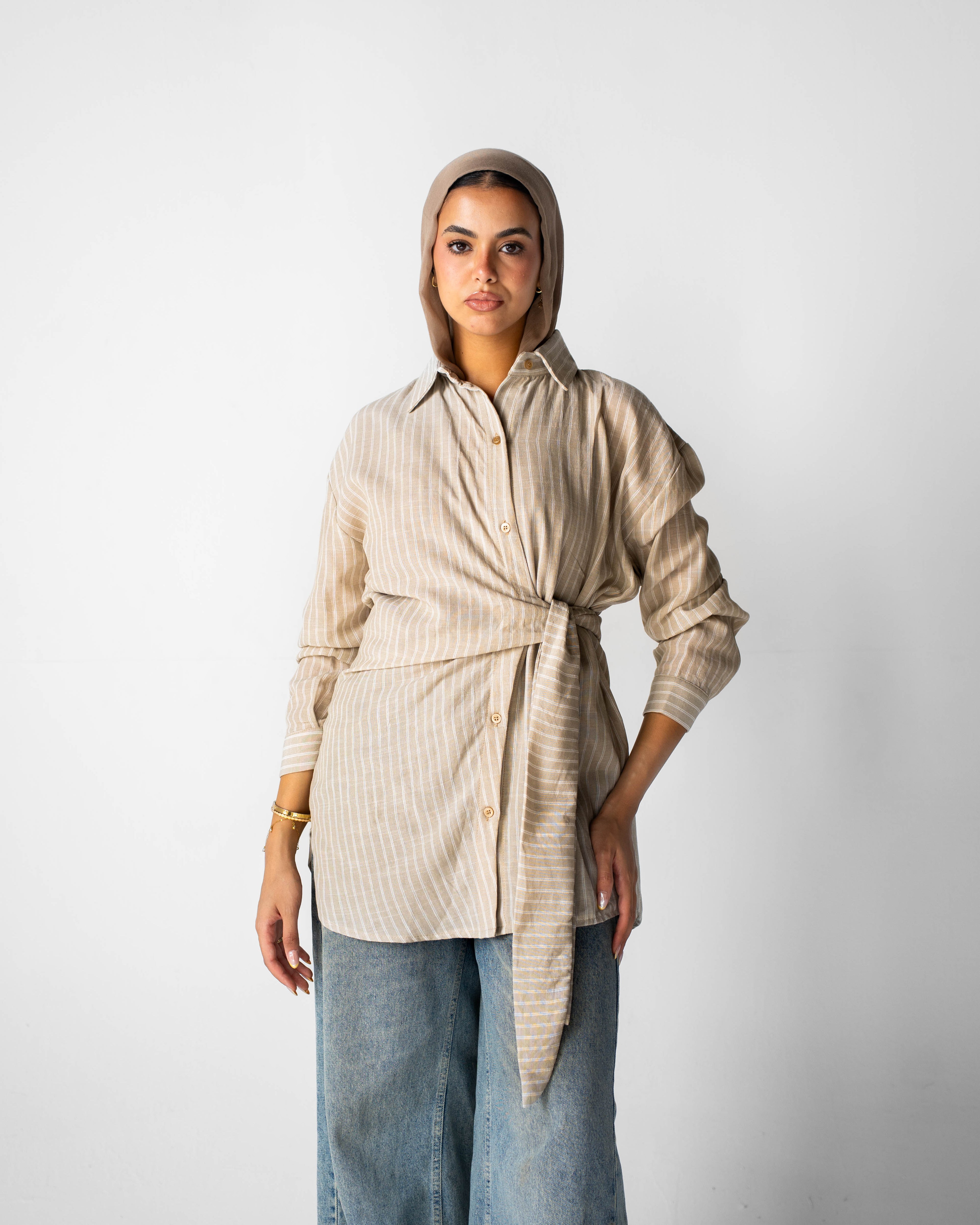Luna Wrap Shirt - Sand Shell
