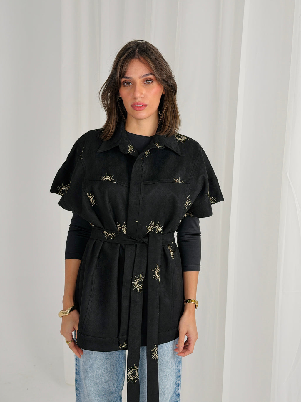 Royal Aton Embroidered Vest - Black