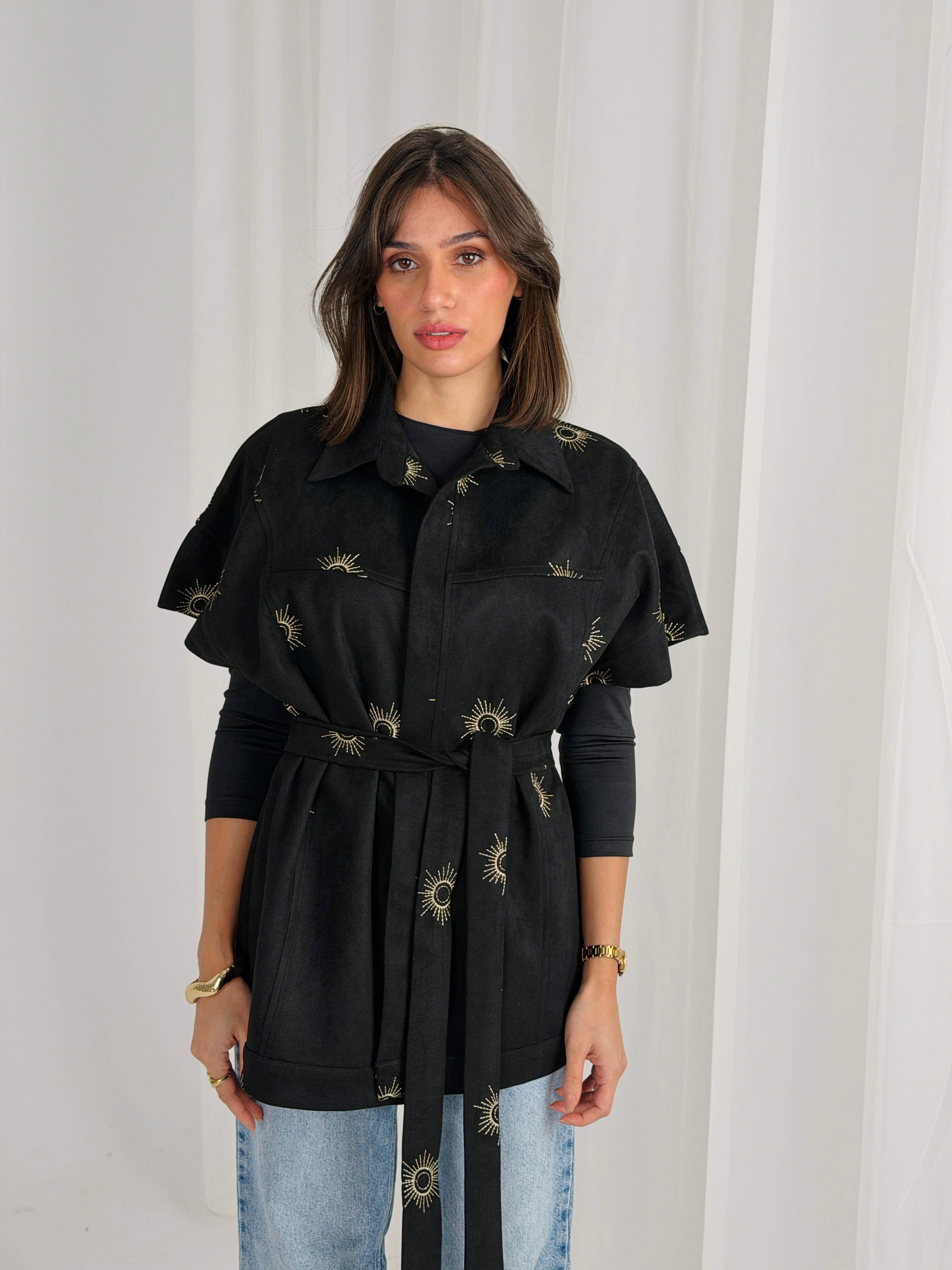 Royal Aton Embroidered Vest - Black