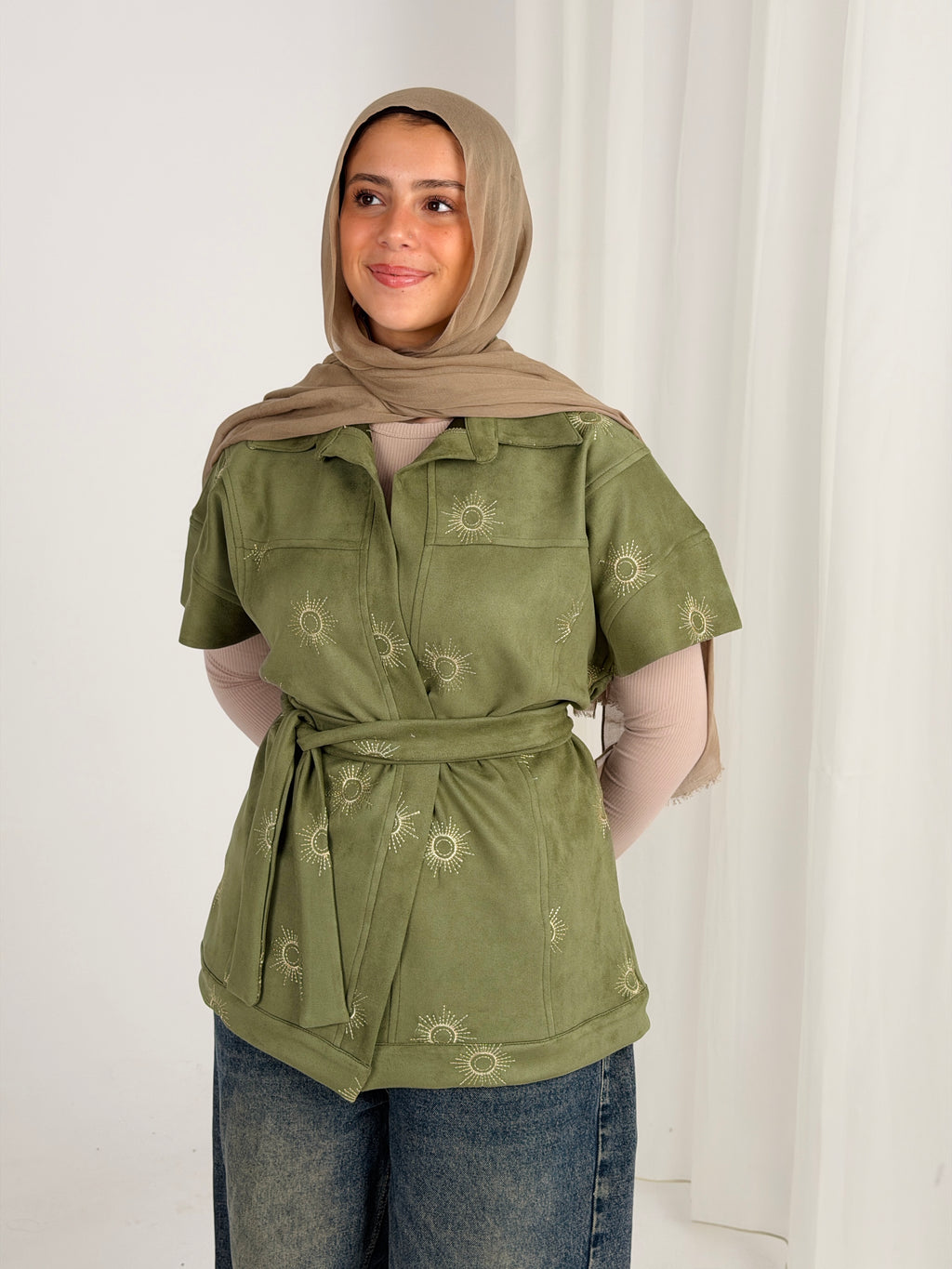 Royal Aton Embroidered Vest - Olive