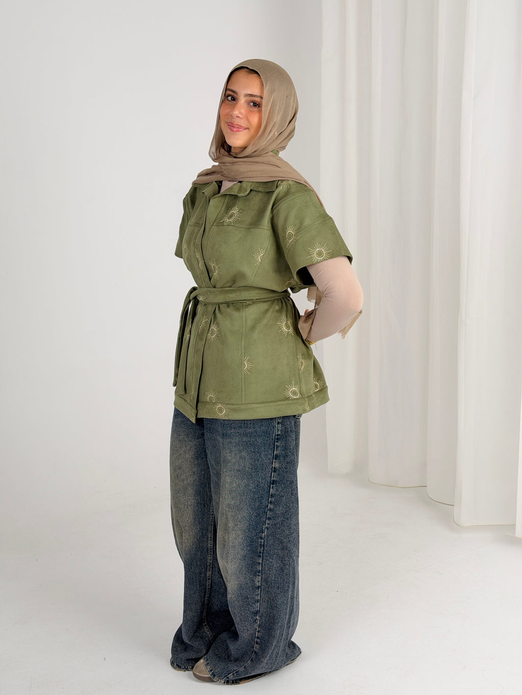 Royal Aton Embroidered Vest - Olive