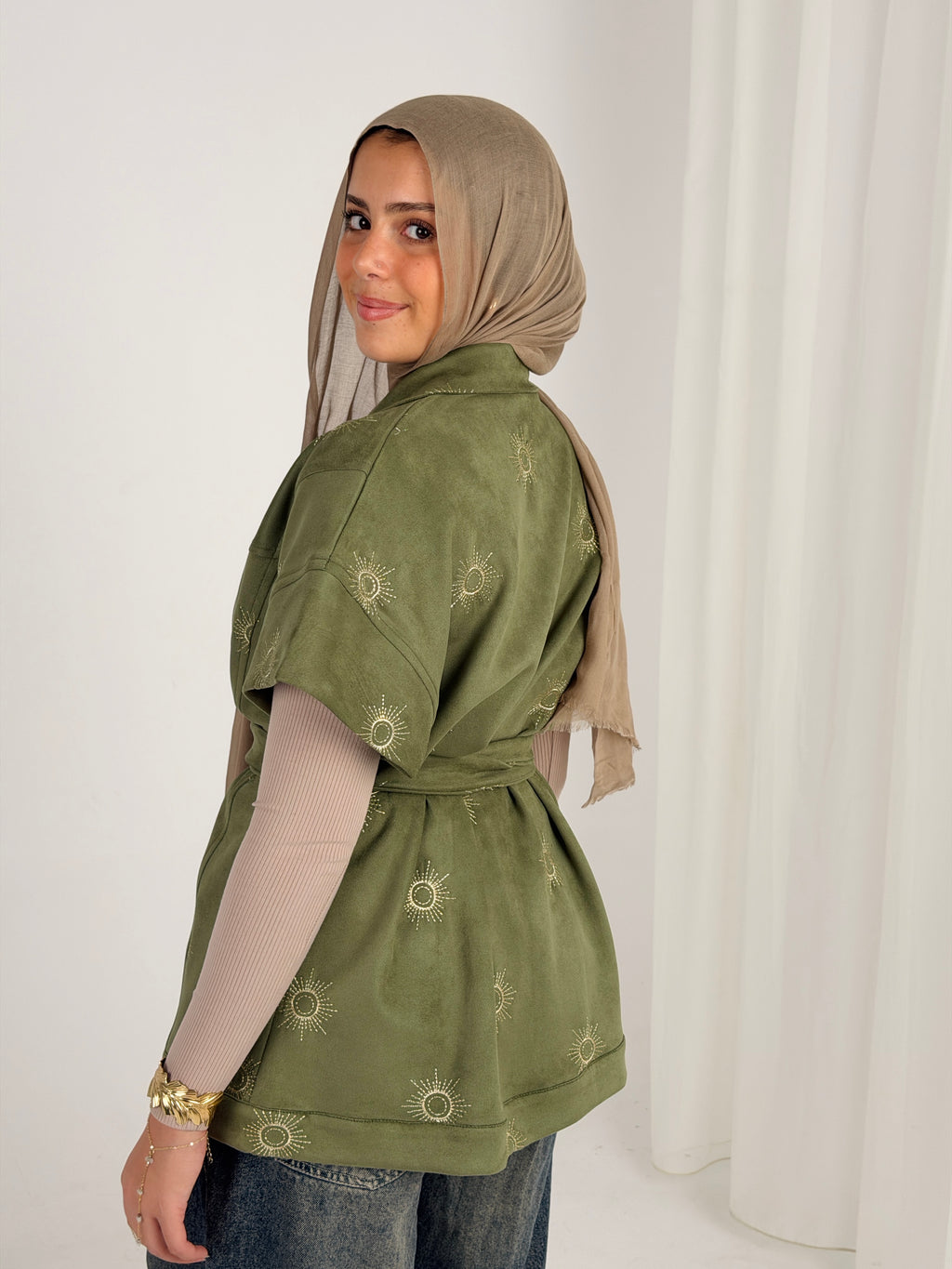Royal Aton Embroidered Vest - Olive