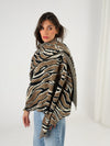 Golden zebra Knit Scarf -Beige