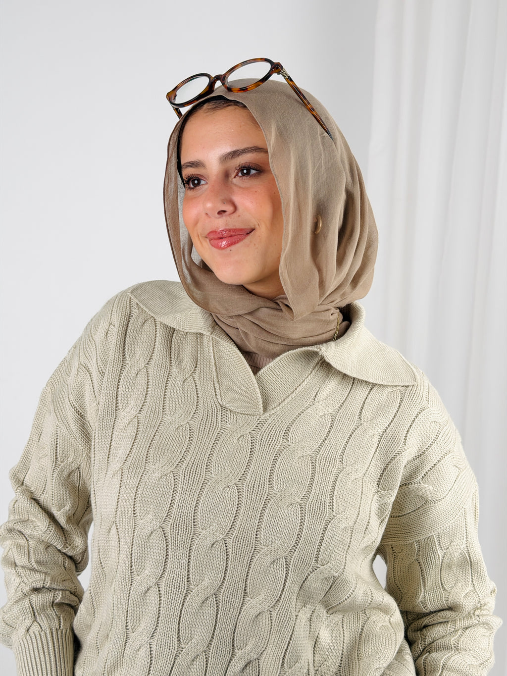 Self Love Cable Sweater - Light Beige