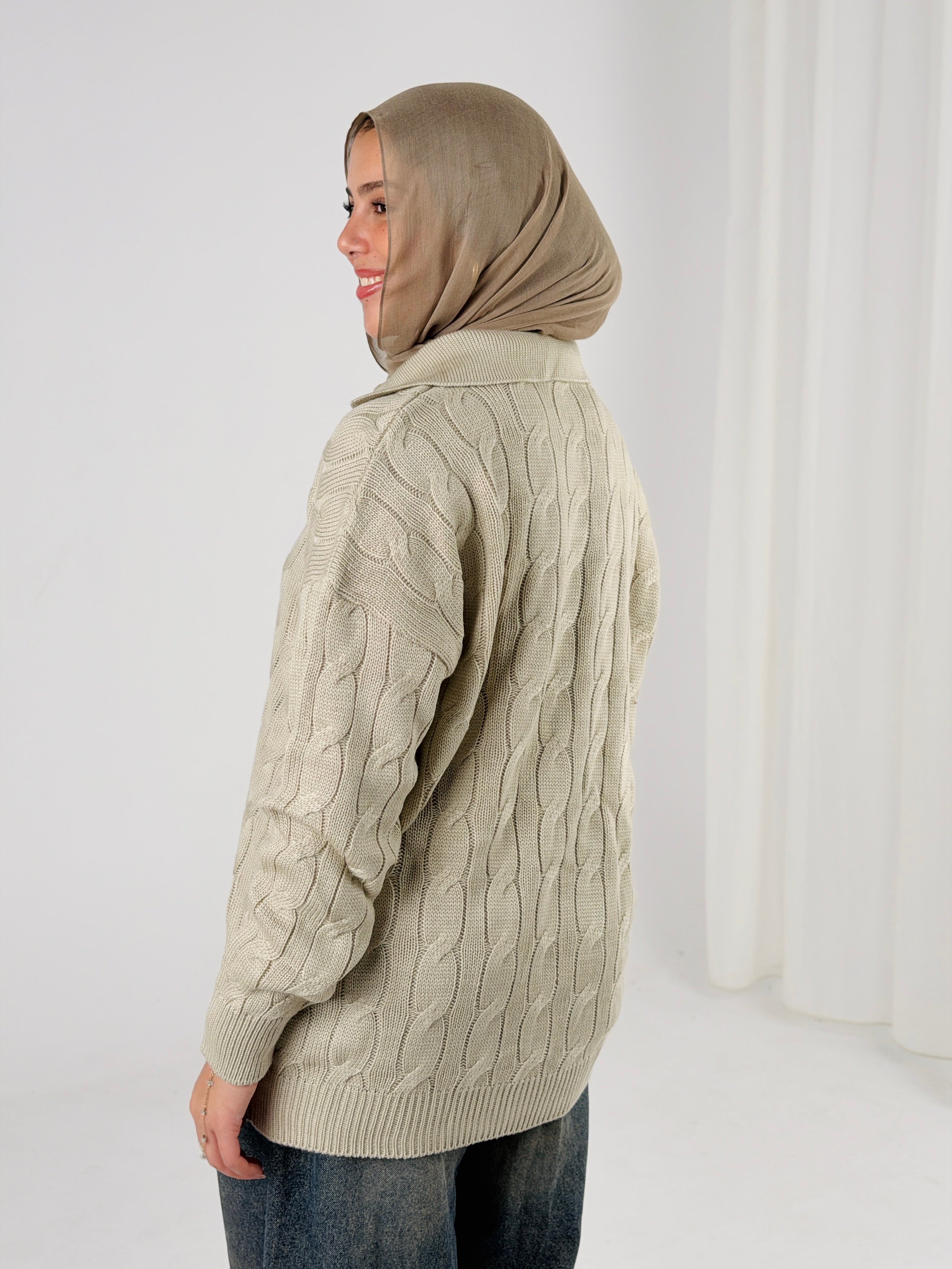 Self Love Cable Sweater - Light Beige