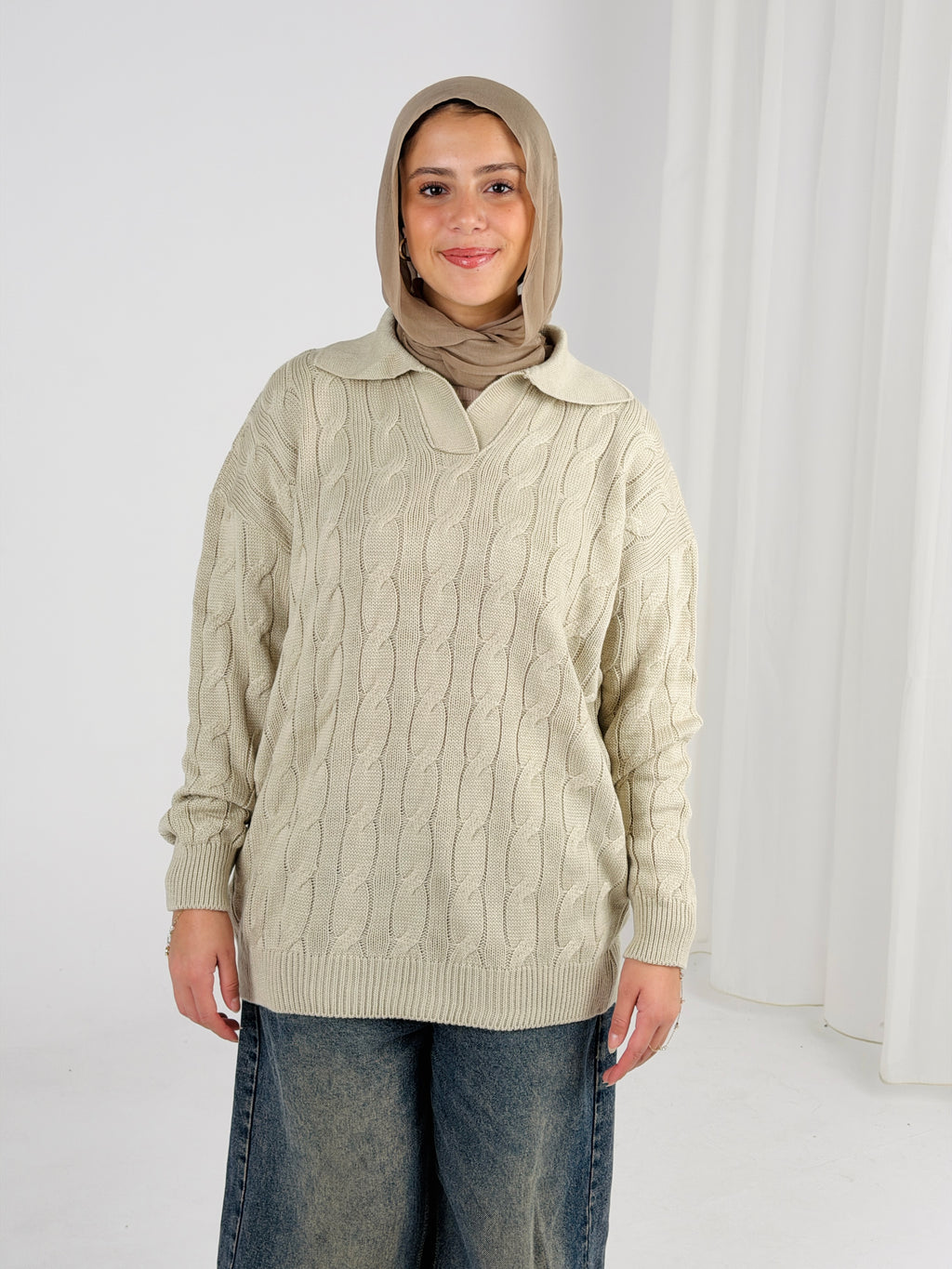 Self Love Cable Sweater - Light Beige
