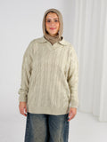 Self Love Cable Sweater - Light Beige