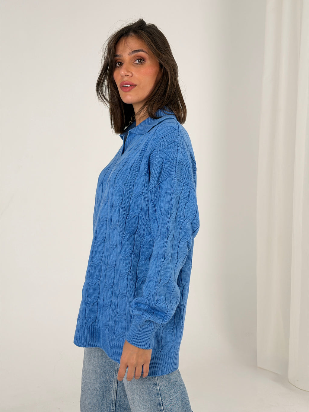 Self Love Cable Sweater - Blue