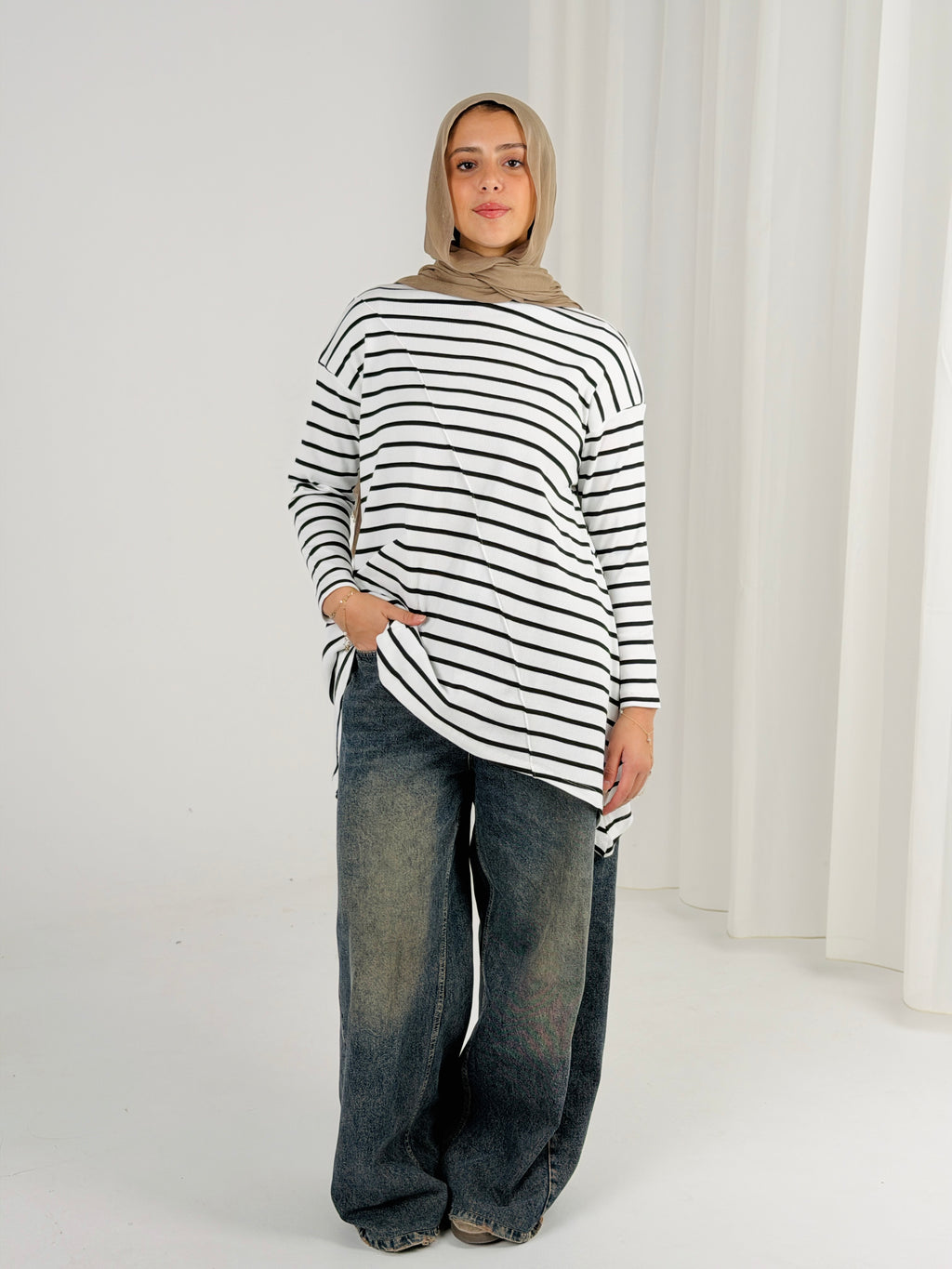 High Low Shirt - Striped