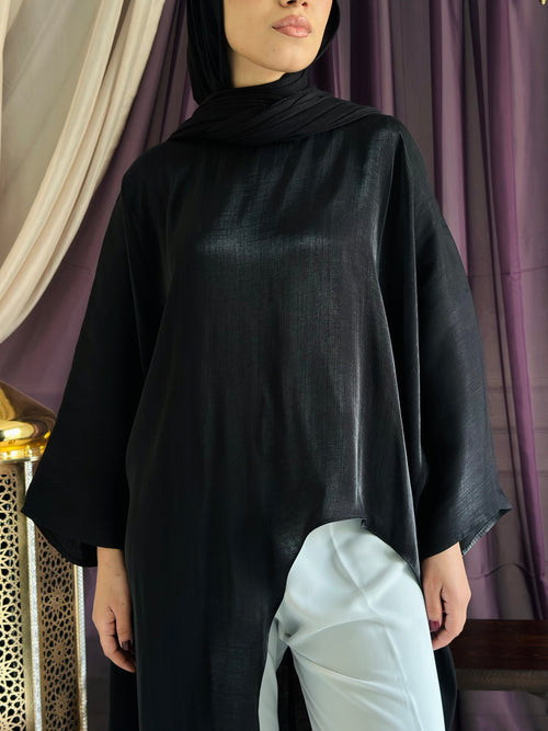 Azar Flow shirt - Black  with Belt