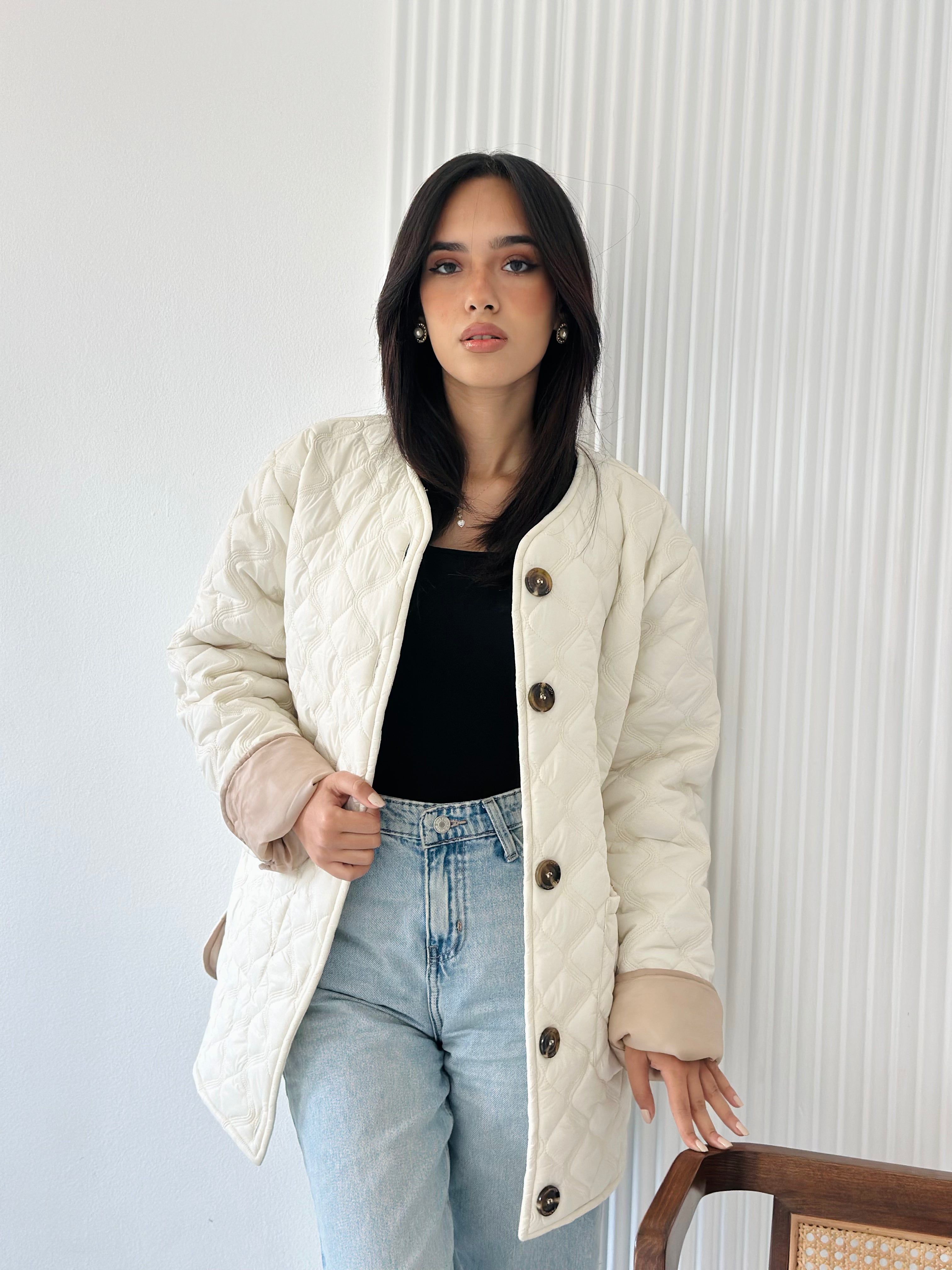 Kingdom Waterproof Jacket - Off White ( items on sale can’t be opened or Refund or Exchange)