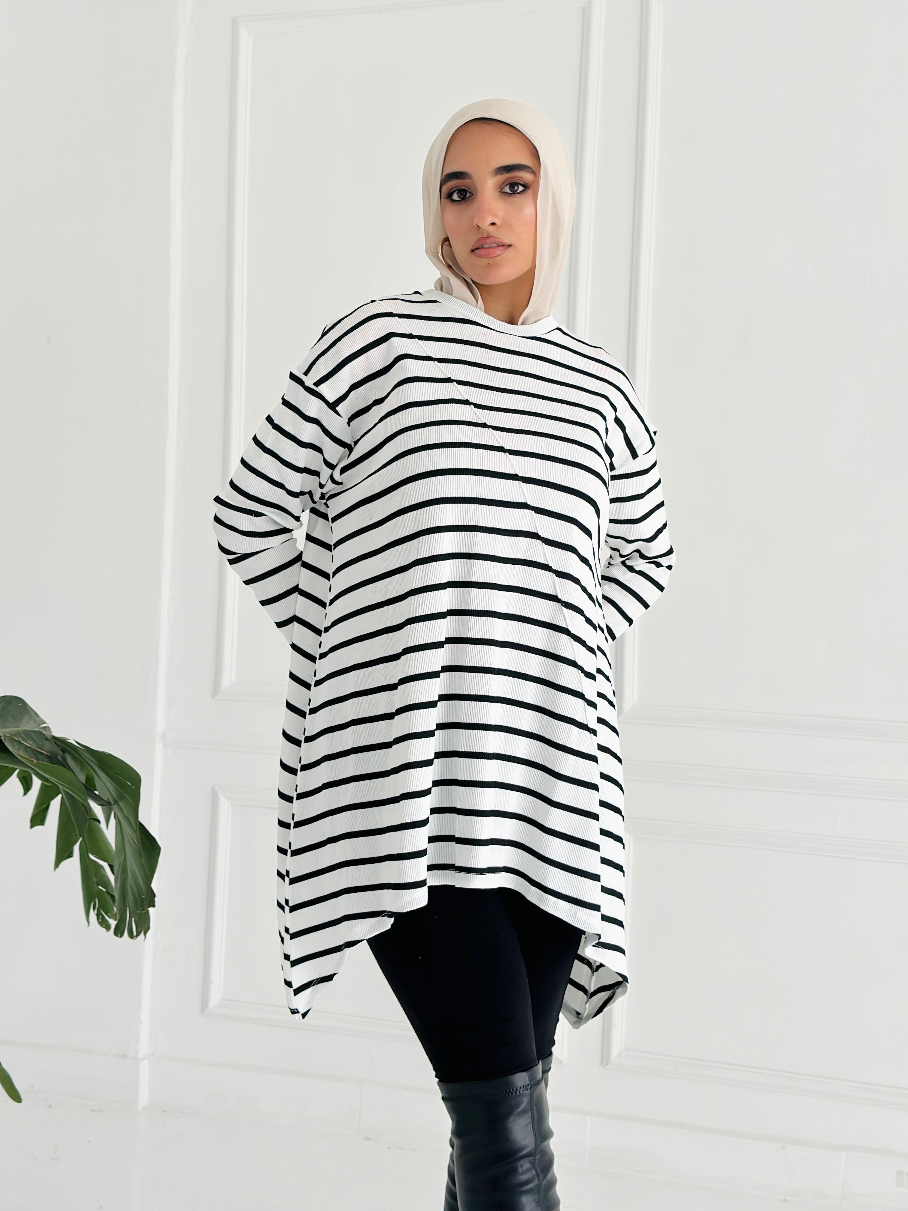 High Low Shirt - Striped