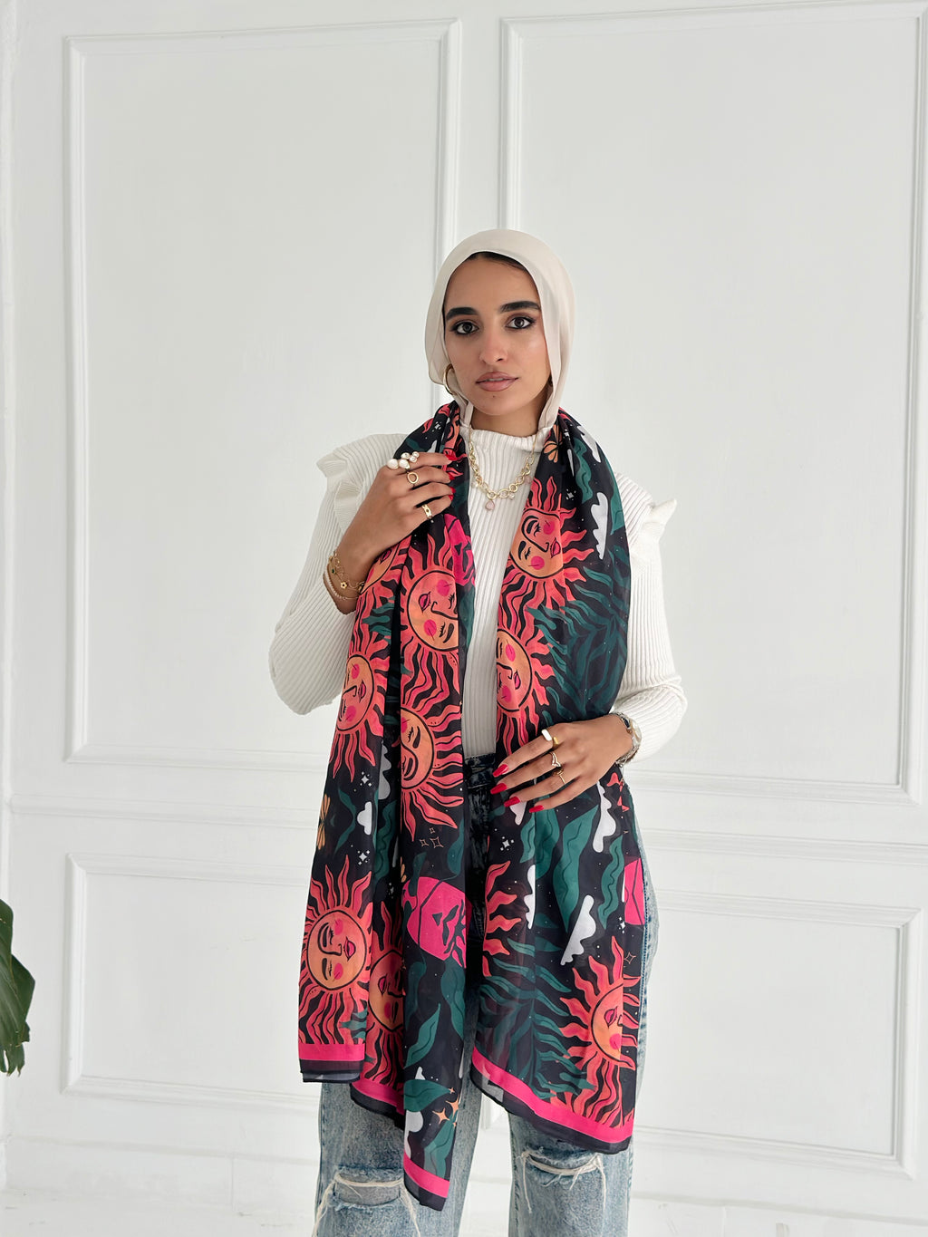 Pink Twig  Winter Scarf