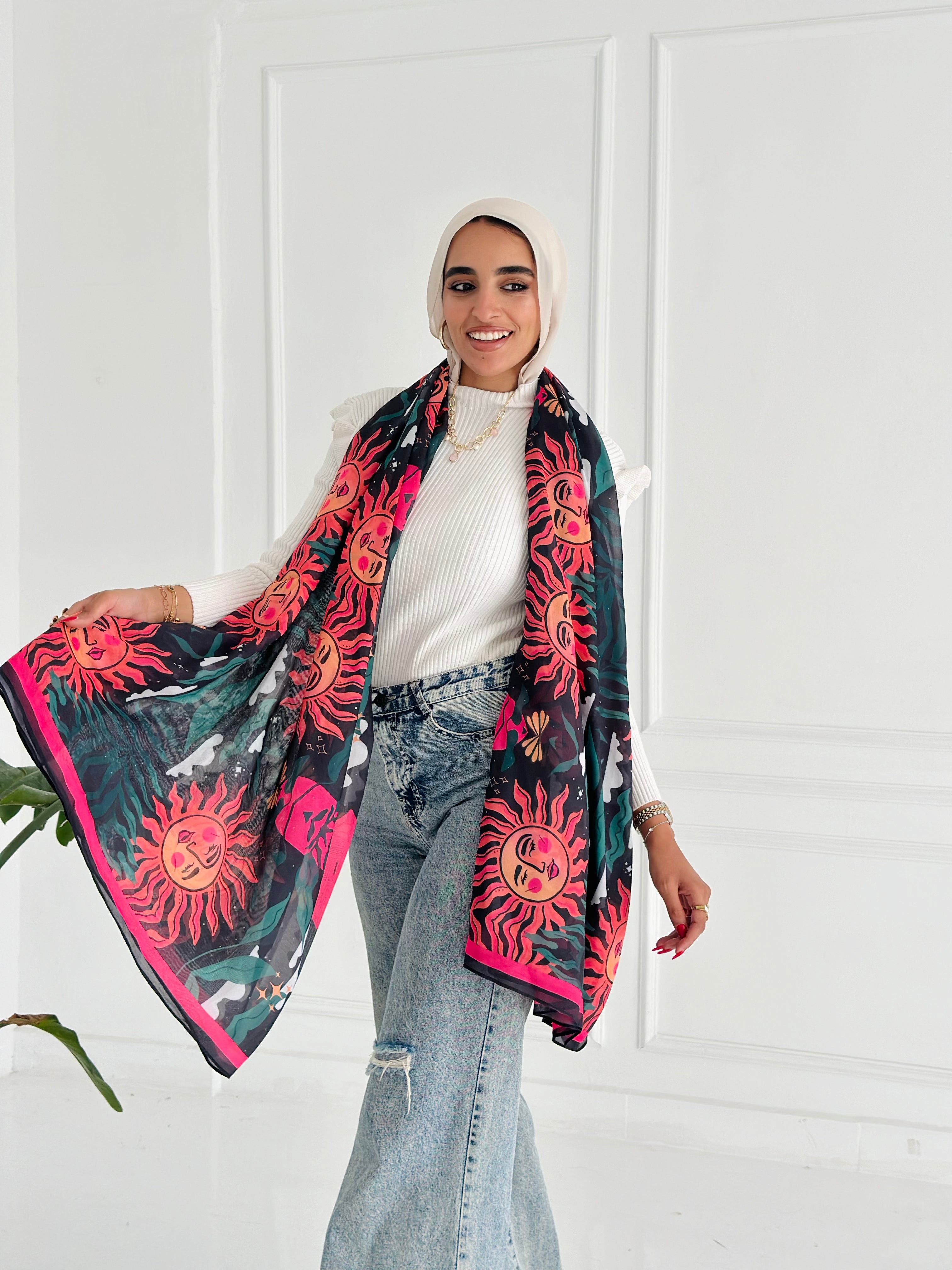 Pink Twig  Winter Scarf