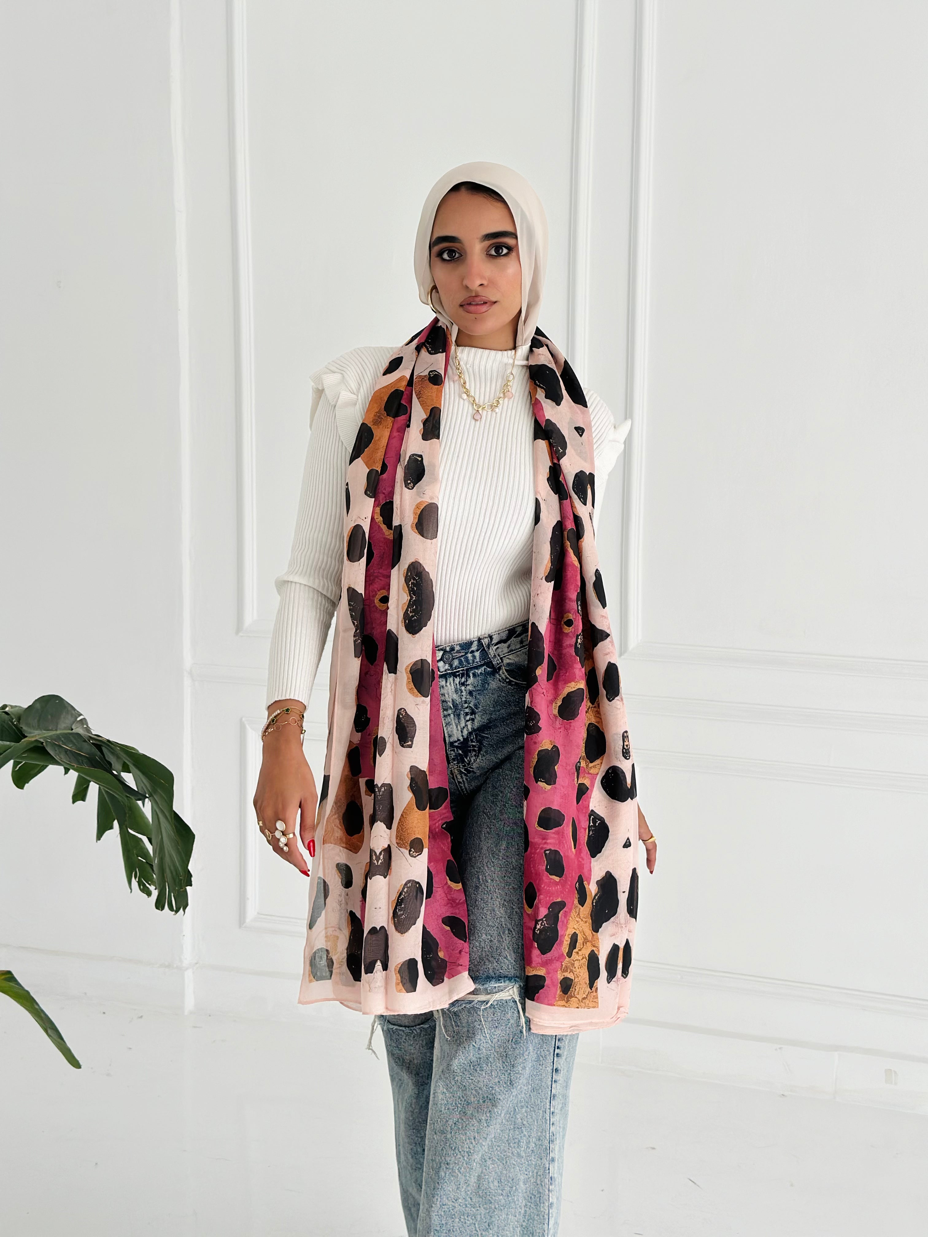 Jaguar Blush Winter Scarf
