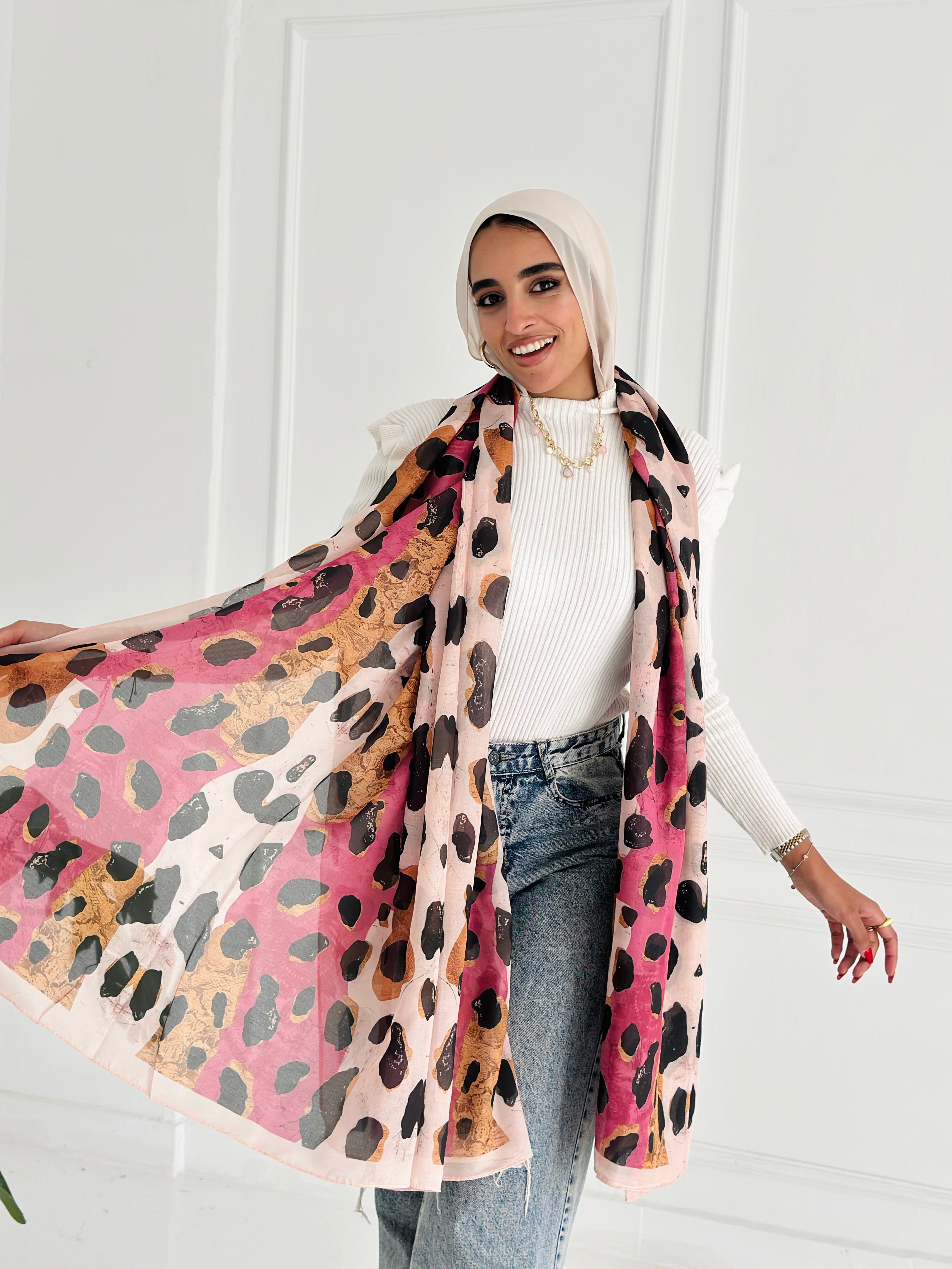 Jaguar Blush Winter Scarf